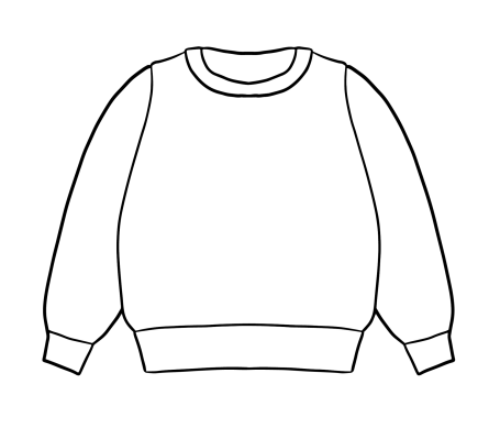 Jersey (canvas) Sudadera de manga larga y cuello redondo, sin color ni detalles.