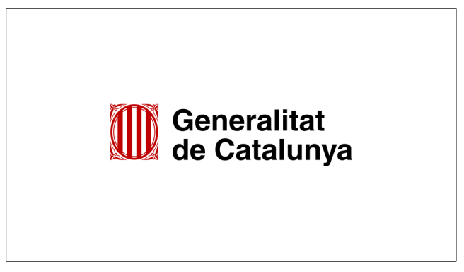 Logotipo de la Generalitat de Cataluña con diseño geométrico y texto en negro.